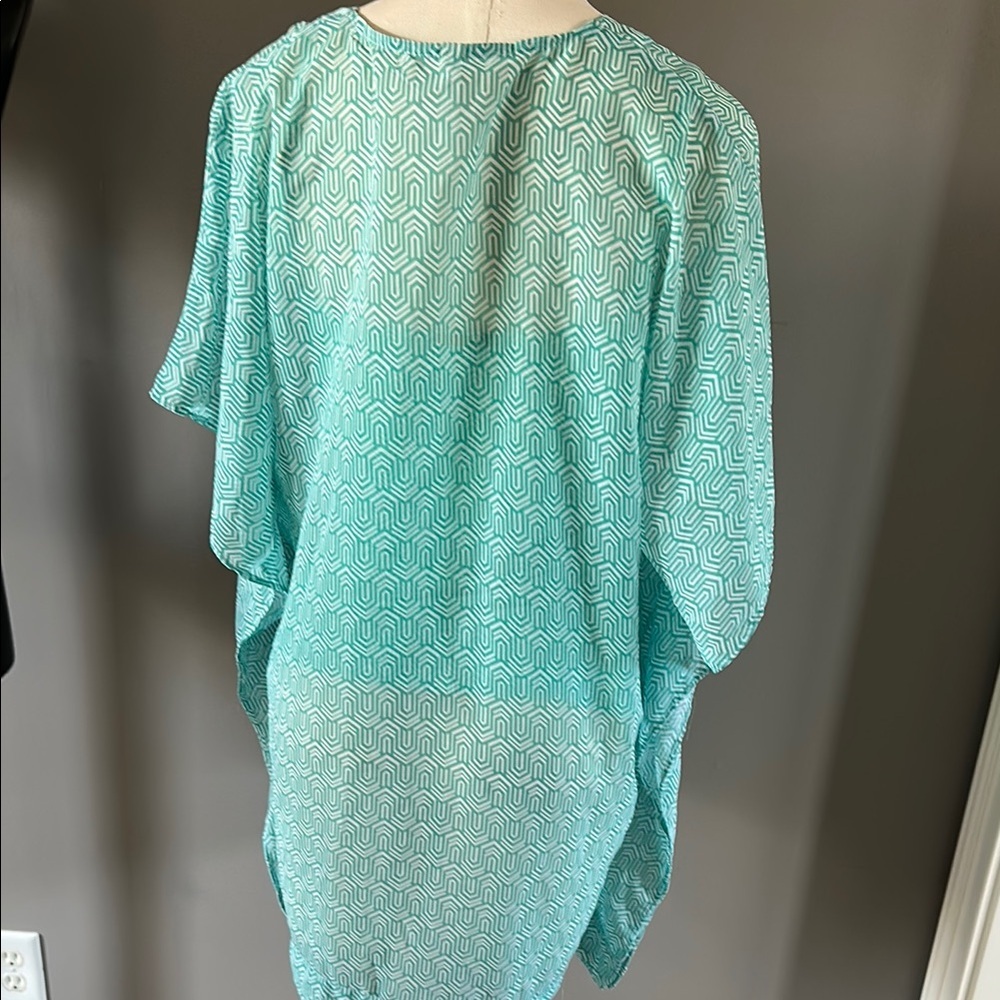 Helen Jon Turquoise sheer swim suit cover up - Picture 4 of 4